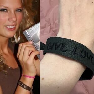 ASO Taylor Swift ALT Give Love Lucky Brand Leather Wrap Bracelet Y2K VTG Rare